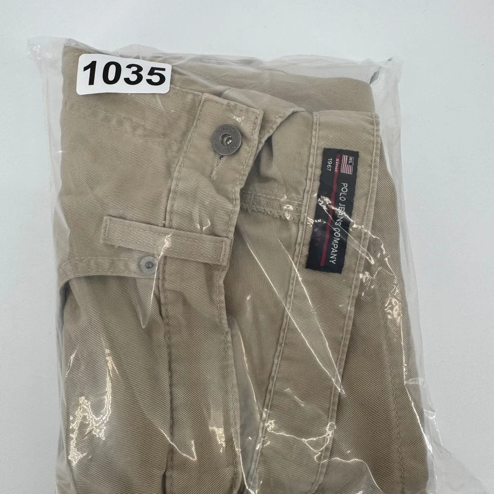 Polo Jeans Co Ralph Lauren Mens Khaki Straight Leg Cotton Pants 34x30‎ Tan 5898Y